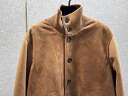 Gucci Suede bomber jacket with Web in camel - 4