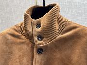 Gucci Suede bomber jacket with Web in camel - 3