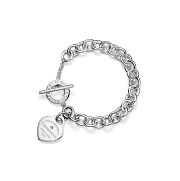 Tiffany & Co Heart Tag Bracelet in Silver with a Diamond, Medium - 1