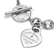 Tiffany & Co Heart Tag Bracelet in Silver with a Diamond, Medium - 4