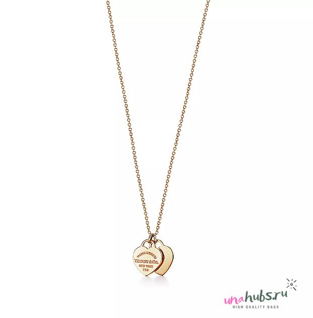 Tiffany & Co Double Heart Tag Pendant in Yellow Gold, Mini - 1