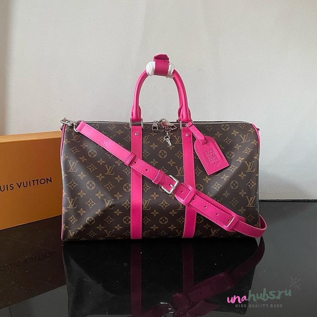 Louis Vuitton Keepall Bandouliere 45 Pink Pondichery  - 1