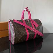 Louis Vuitton Keepall Bandouliere 45 Pink Pondichery  - 6
