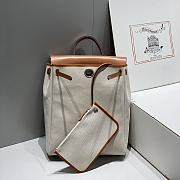 Hermes Herbag Backpack Brown and White 29cm - 4