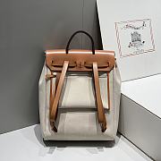 Hermes Herbag Backpack Brown and White 29cm - 3