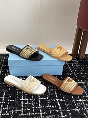 Prada Stuoia Raffia Easy Slide Sandals - 1