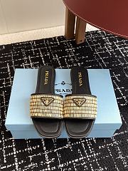Prada Stuoia Raffia Easy Slide Sandals - 4