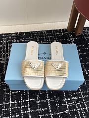 Prada Stuoia Raffia Easy Slide Sandals - 2