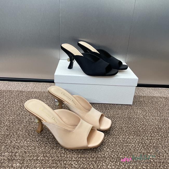 Dior Tribales Heeled Slide Satin - 1
