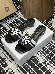 	 Dior Dway Slide Black Calfskin Butterfly 3.5cm - 1