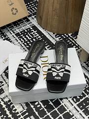 	 Dior Dway Slide Black Calfskin Butterfly 3.5cm - 6