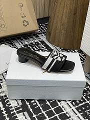 	 Dior Dway Slide Black Calfskin Butterfly 3.5cm - 5