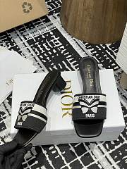 	 Dior Dway Slide Black Calfskin Butterfly 3.5cm - 2
