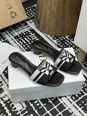 	 Dior Dway Slide Black Calfskin Butterfly 3.5cm - 3