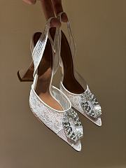 Amina Muaddi Camelia Crystal-Embellished Lace Slingback - 2