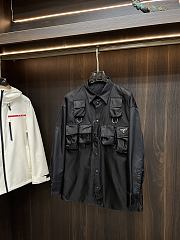 Prada Re-Nylon Flap Pocket Overshirt Black - 3