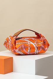 HERMES Silk Balusoie Bag Bleu Indigo - 32 x 24 x 12cm  - 5