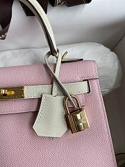 Hermes Kelly Epsom Pink&White 25cm - 6