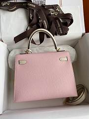 Hermes Kelly Epsom Pink&White 25cm - 4
