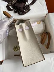 Hermes Kelly Epsom White&Brown 25cm - 3