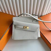 Hermes Kelly Sellier 20 Mini en Desordre Epsom White - 1