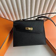 	 Hermes Kelly Sellier 20 Mini en Desordre Epsom Black - 2