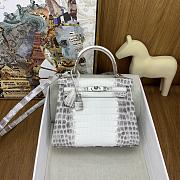 Hermes Kelly Bag 25cm Himalaya Crocodile Leather - 1