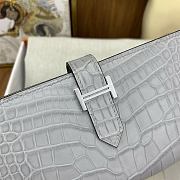 Hermes Bearn Wallet Grey Crocodile  - 6