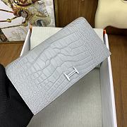 Hermes Bearn Wallet Grey Crocodile  - 5