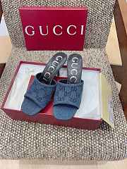 Gucci 80mm GG-monogram Denim Mules | Blue - 1