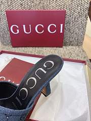 Gucci 80mm GG-monogram Denim Mules | Blue - 4