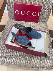 Gucci 80mm GG-monogram Denim Mules | Blue - 3