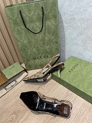 Gucci Beige/Brown GG Canvas Slingback Pumps - 4