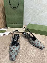 Gucci GG Canvas and Leather Crystal Embellished Slingback Pumps 3.5cm - 4