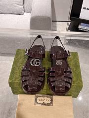 	 Gucci Men's Rubber sandal with Double G burgundy - 1