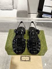 	 Gucci Men's Rubber sandal with Double G Black - 1