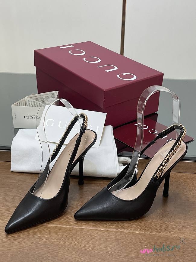 Gucci Signoria slingback pump in leather 10.5cm - 1