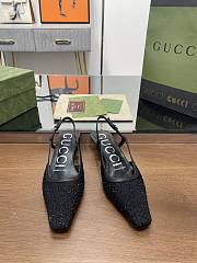 Gucci - GG embellished moiré slingback pumps 3.5cm - 5