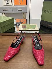 Gucci - GG embellished moiré slingback pumps 3.5cm - 2