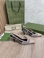 Gucci Women's GG Pointed Toe Slingback Pumps 7.5cm - 3