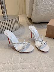Christian Louboutin 85mm Tatoosh Spikes Mules | White - 2