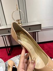 	 Christian Louboutin Iriza 100 Beige Patent Leather Classic Dorsay Heel Pump - 6
