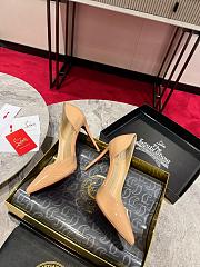 	 Christian Louboutin Iriza 100 Beige Patent Leather Classic Dorsay Heel Pump - 2