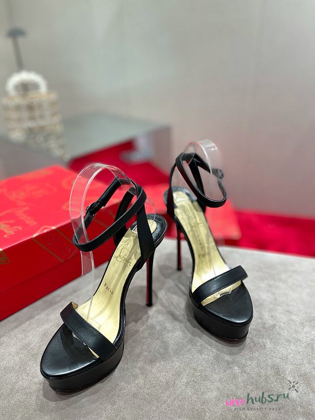 Chrisitian Louboutin Loubi Queen Alta - 150 mm Strappy sandals - Nappa leather - Blush - 1