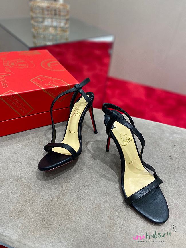Christian Louboutin Rosalie - 100 mm Sandals - Kid leather and PVC - Black - 1
