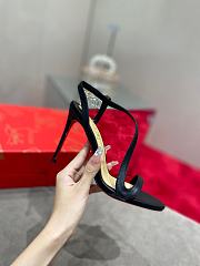 Christian Louboutin Rosalie - 100 mm Sandals - Kid leather and PVC - Black - 5