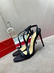 Christian Louboutin Rosalie - 100 mm Sandals - Kid leather and PVC - Black - 3