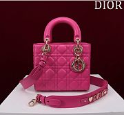 2017 Dior LADY DIOR  lambskin badge Diana package   rose red - 1