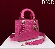 2017 Dior LADY DIOR  lambskin badge Diana package   rose red - 5