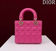 2017 Dior LADY DIOR  lambskin badge Diana package   rose red - 4